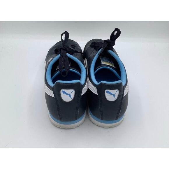 PUMA Roma Mens Shoes Size 10 Navy Blue With Light Blue Trim EUC - Picture 6 of 8
